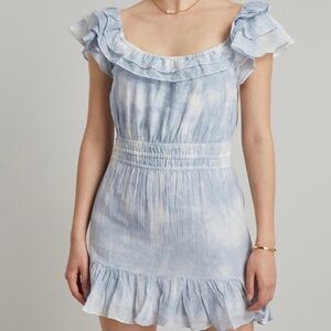 Love Shack Fancy Kamie Dress Heather Blue Hand Dye XS